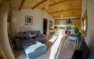 One Bed Log Cabin Kitchen