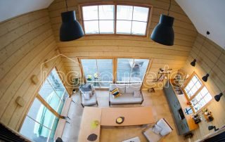 Glulam Log Cabin House Living Room