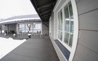 Glulam Log Cabin House Side View
