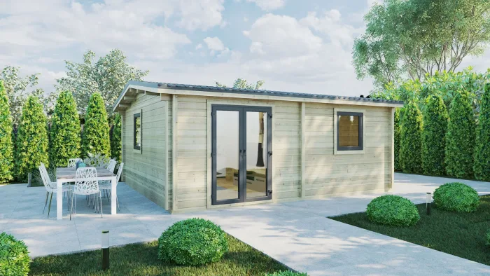 ONE BED TYPE D LOG CABIN 5.8m X 5m