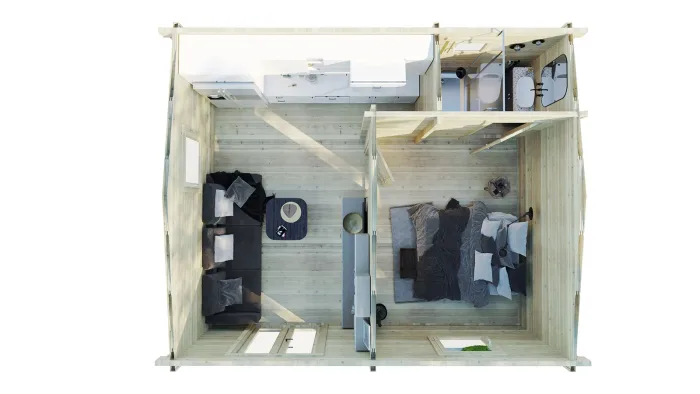 ONE BED TYPE D LOG CABIN 5.8m X 5m - Image 3