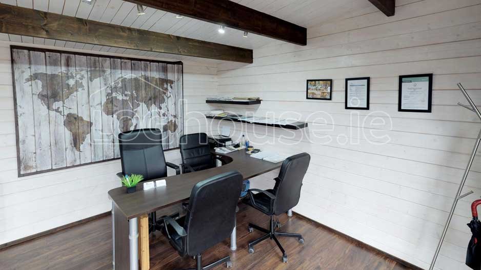Log Cabin Office Interior Wicklow
