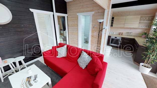 Two Bed Residenital Log Cabin Sitting Room Interior